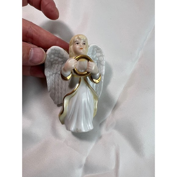 Holiday Home Accents Porcelain Angel Ornaments with Gold Accents (set of 5) - Picture 2 of 10